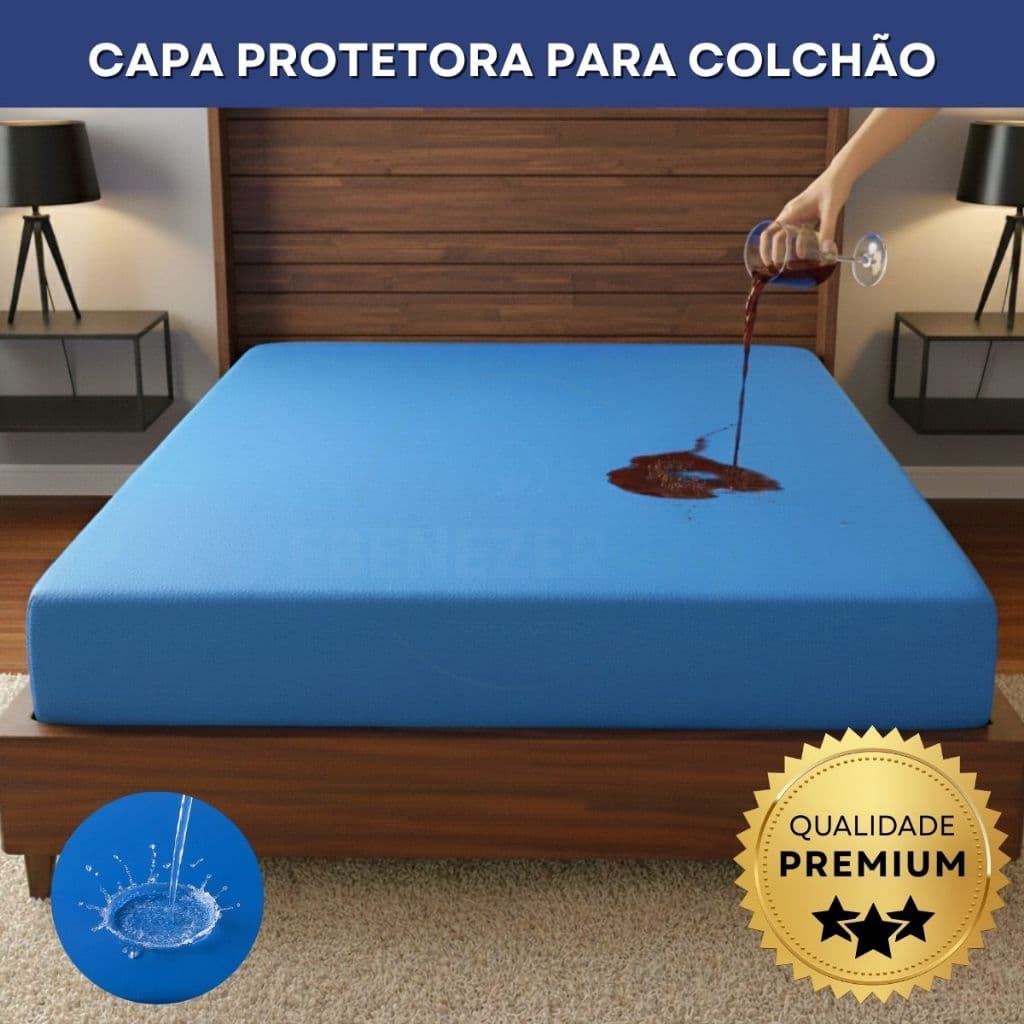 Capa de Colchão Hospitalar Impermeável Berço Solteiro Casal Zíper ou Elástico Antialérgica Protetor