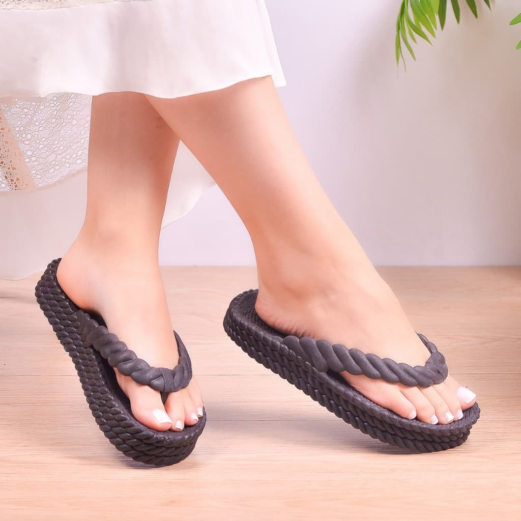 Sandália Chinelo Feminino Trançado Plataforma Nuvem Confortável PROMOÇÃO-Envio Rapido.