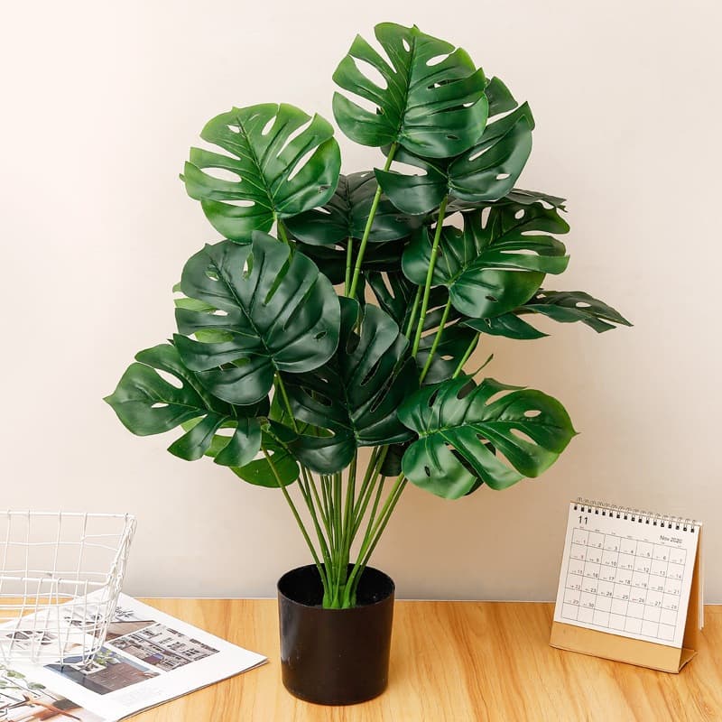 Planta Artificial Costela de Adão Verde Decorativa para Casa e Escritório
