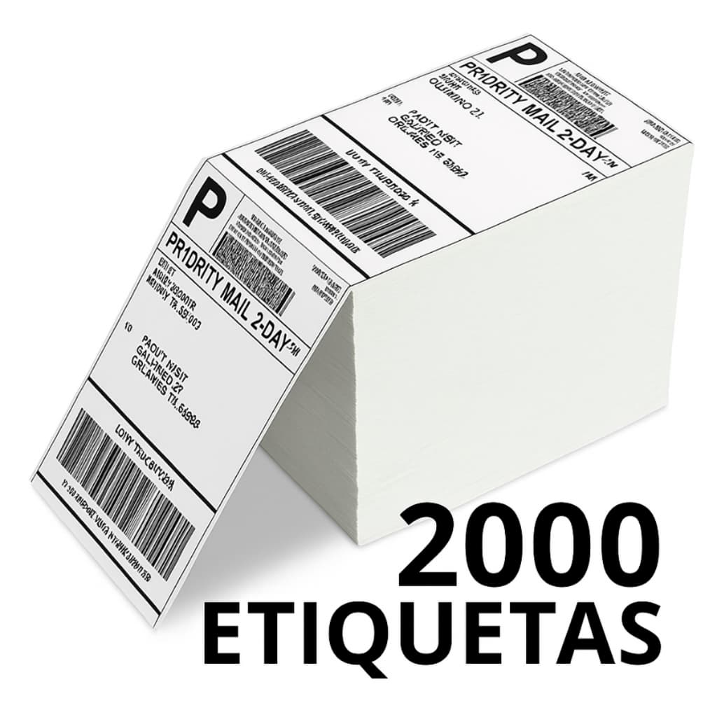 2000 Etiqueta Termica Adesiva Resma 10x15 cm Branca E-Commerce Envios Embalagens  Zebra Elgin Tomate
