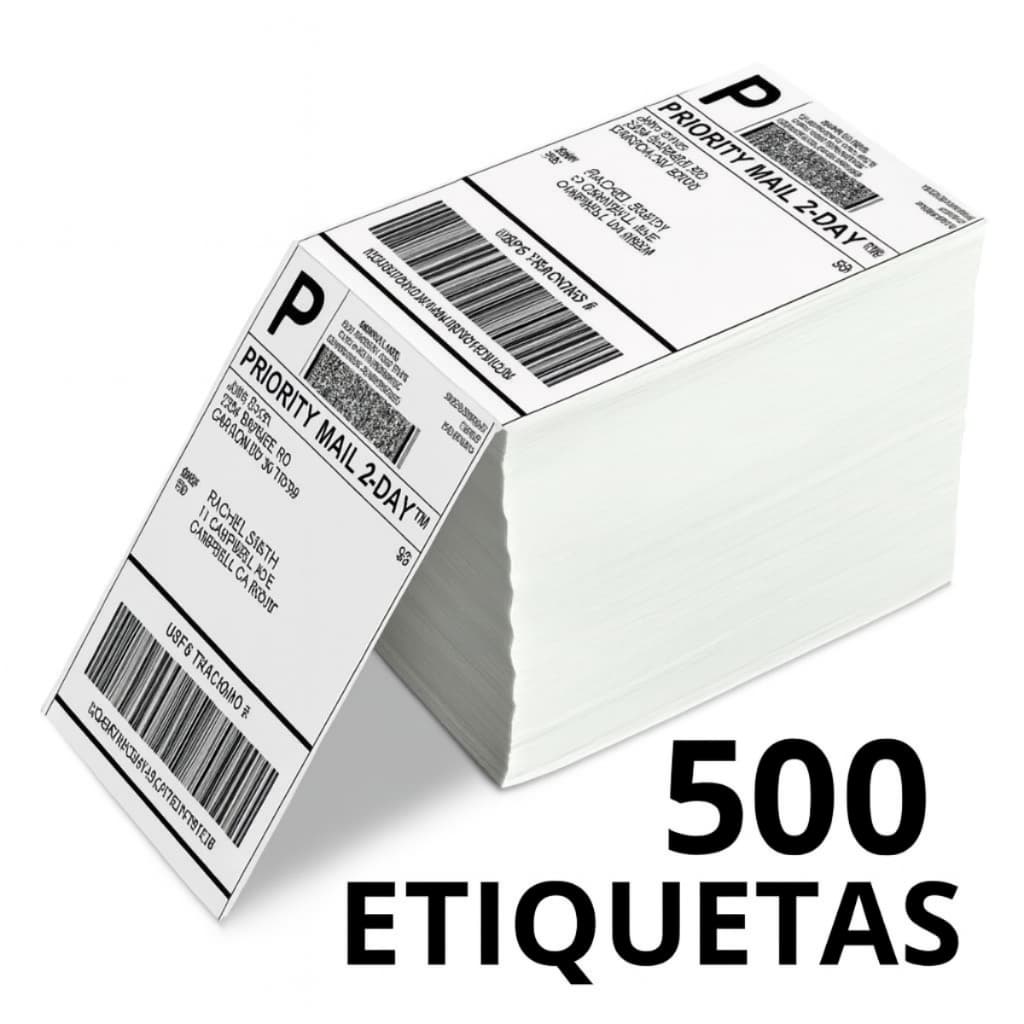 500 Etiquetas Térmica Adesiva Resma 10x15 E-commerce Envios Zebra Elgin Impressora Sem Ribbon