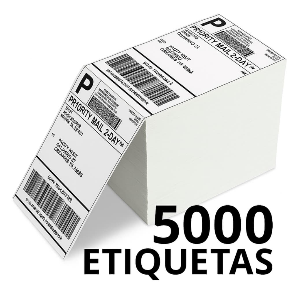 5000 Etiquetas Termica Adesiva Resma 10x15 E-commerce Envios Zebra Elgin Impressora Sem Ribbon