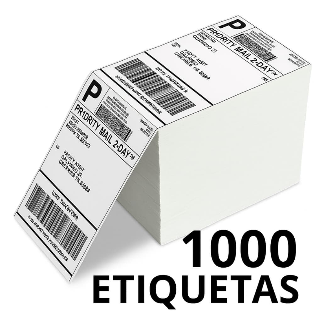 1000 Etiquetas Termica Adesiva Resma 10x15 E-commerce Envios Zebra Elgin Impressora Sem Ribbon