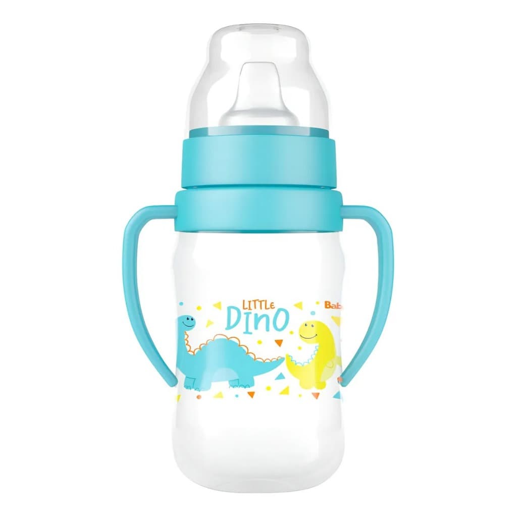 Copo Treinamento C/ Alça Dinossauro Infantil 400ml Azul
