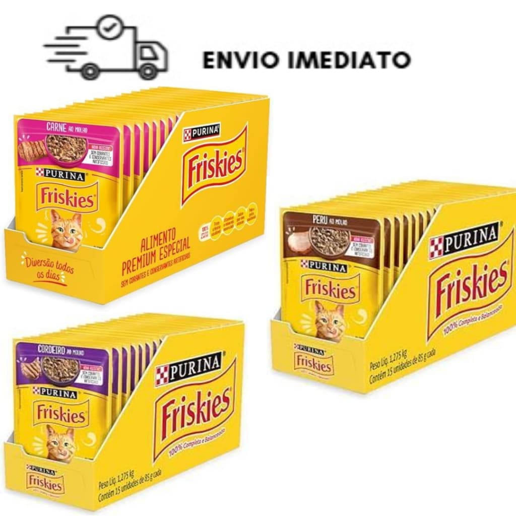 Kit 3 Caixas Sachês Friskies Sabores a sua escolha