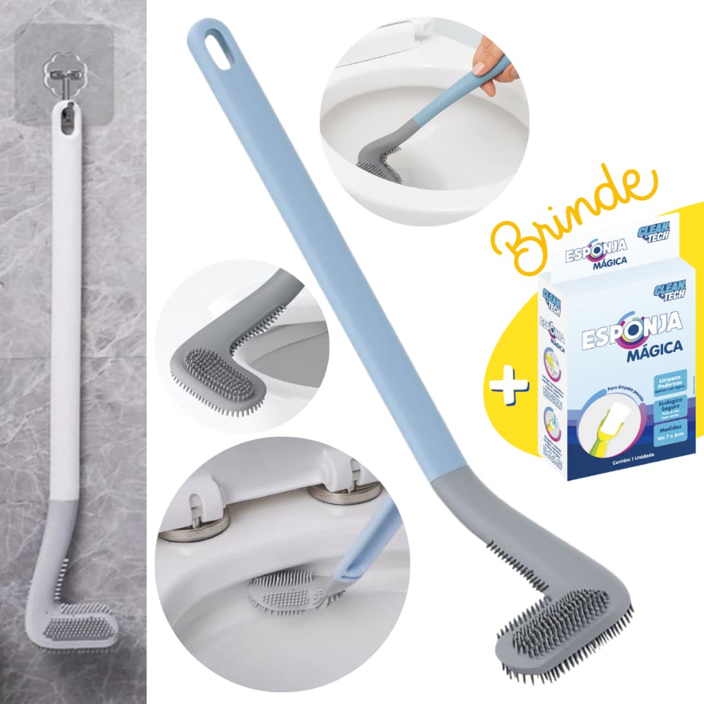 Escova Sanitária Limpeza Completa do Banheiro + Brinde