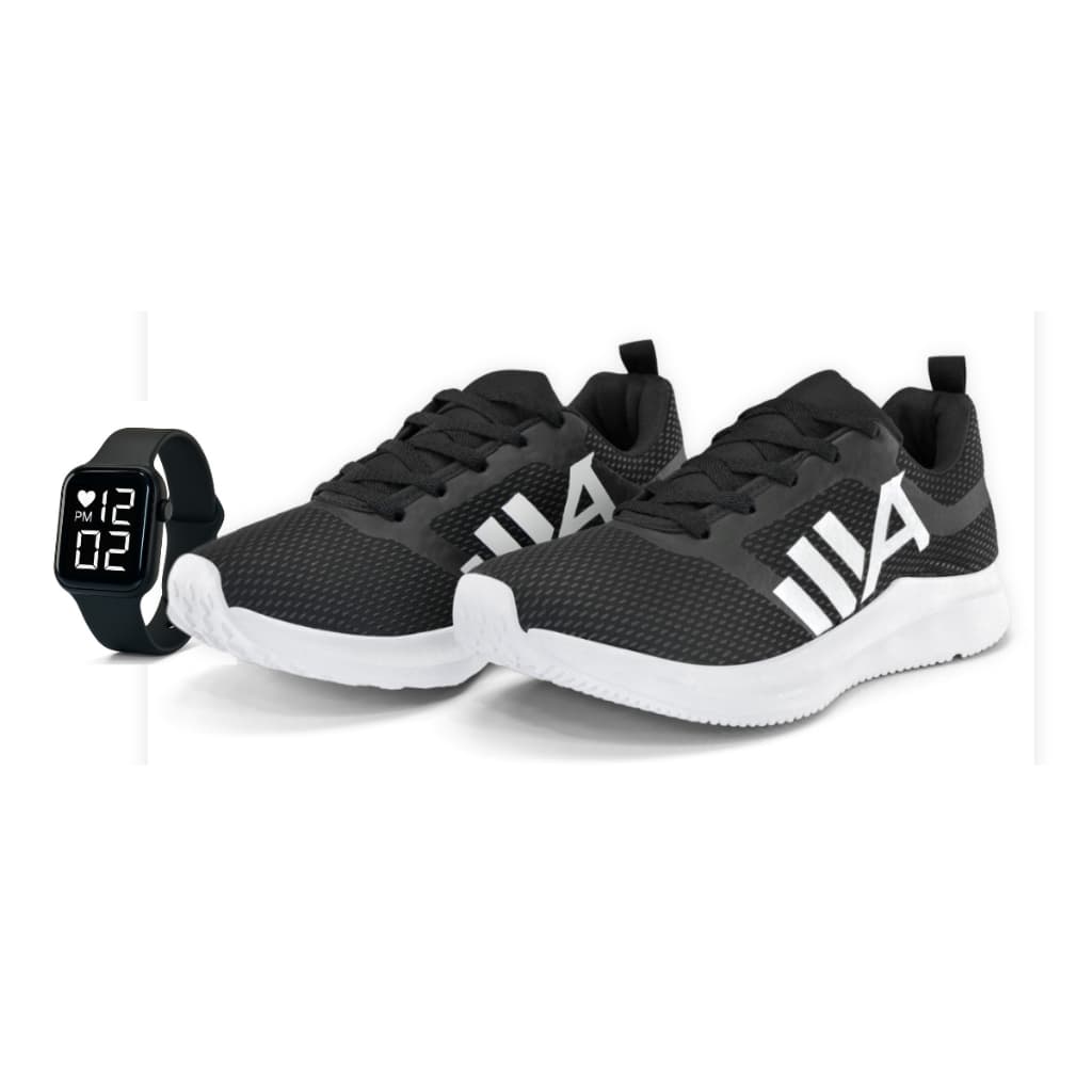 Tênis Masculino Casual Esportivo Academia Corrida Treinos Dia a Dia Caminhadas+ Relógio Digital