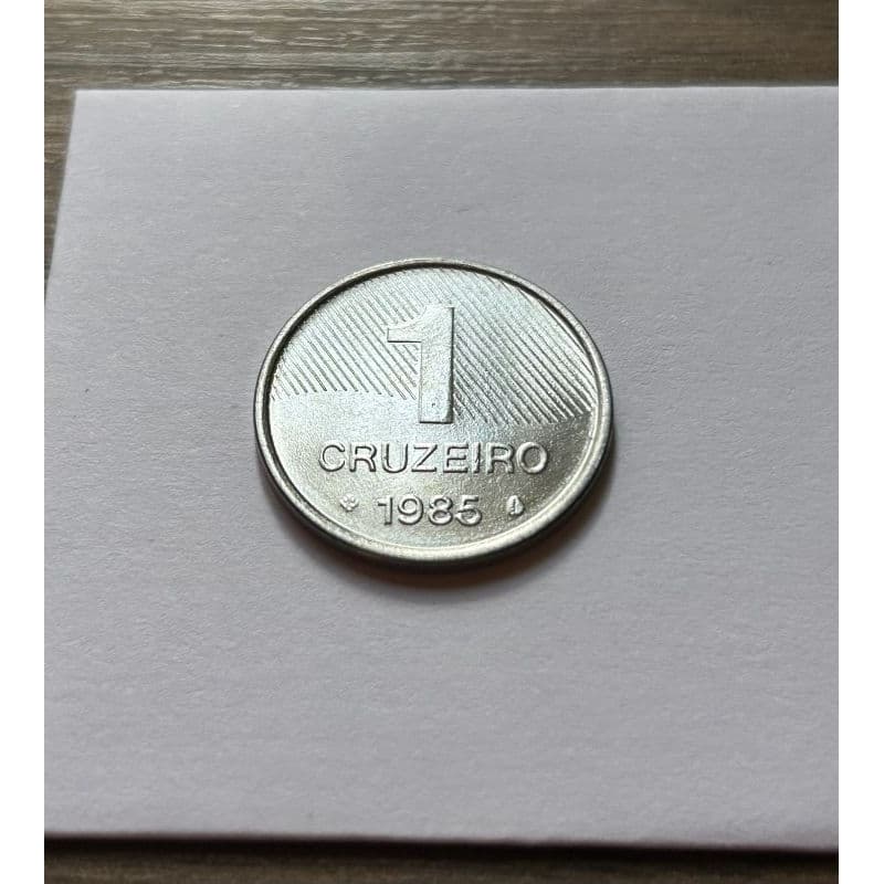 Moeda 1 Cruzeiro 1985 do Açúcar Flor de Cunho para colecionador.