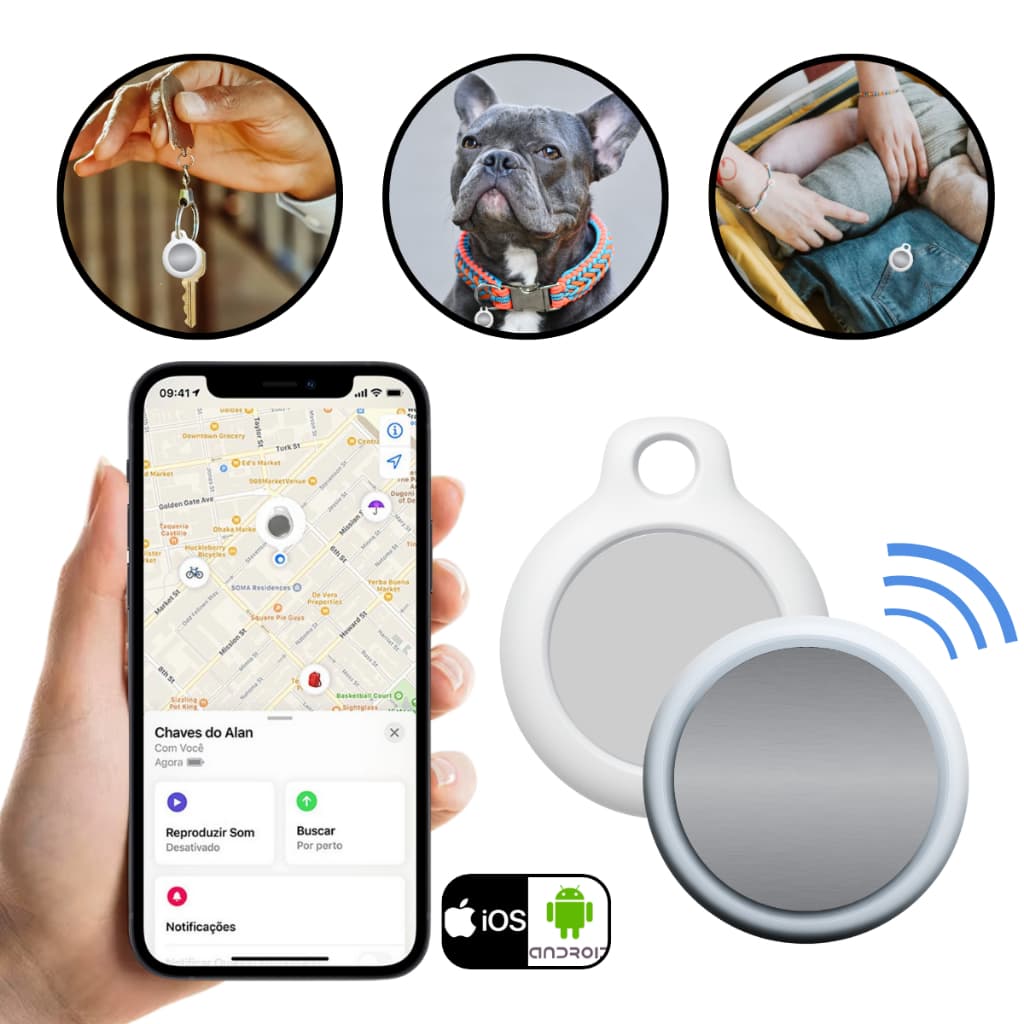 Localizador Rastreador Smart Tag Air Inteligente Bluetooth Android iOS iPhone Gps Objetos Perdidos