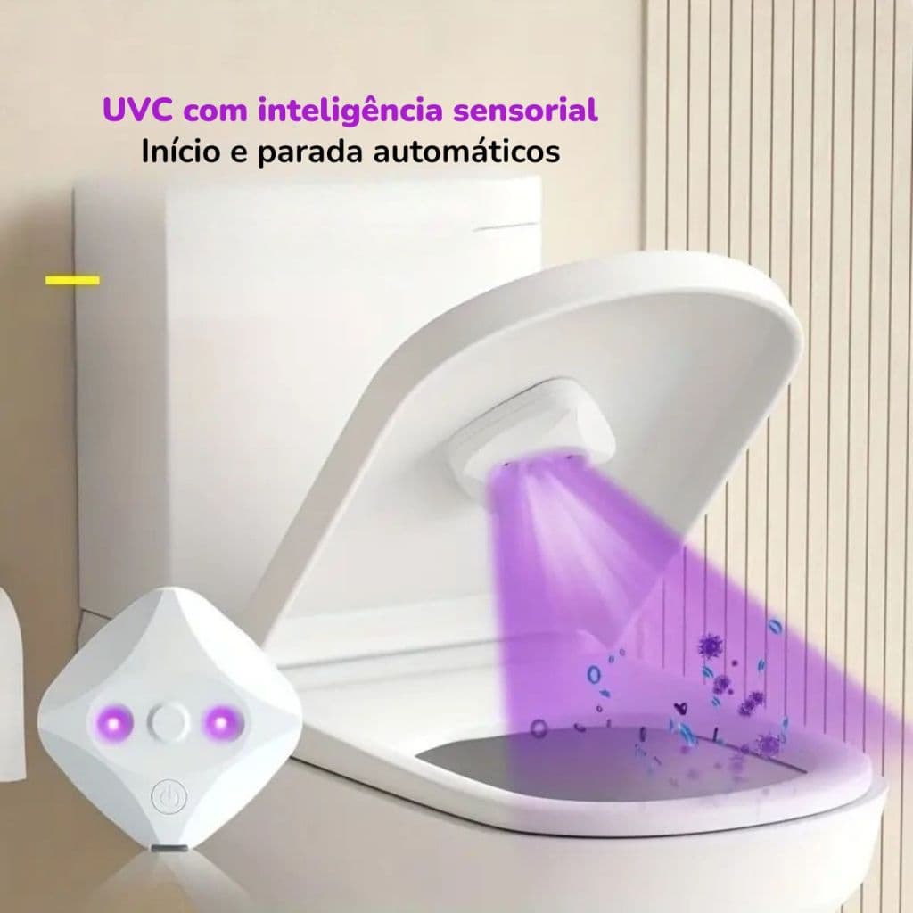 Esterilizador Vaso Sanitário Inteligente Aroma De Lavanda Luz Ultravioleta UVC Remoção de Odor