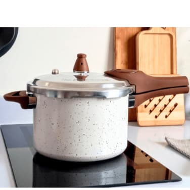 Panela de Pressão Com Indução Brinox Pressure 4,2 L - 20x14,5 cm Vanilla