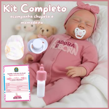 Bebê Boneca Reborn Livia Siliconada Realista Pode dar Banho Em Promoção