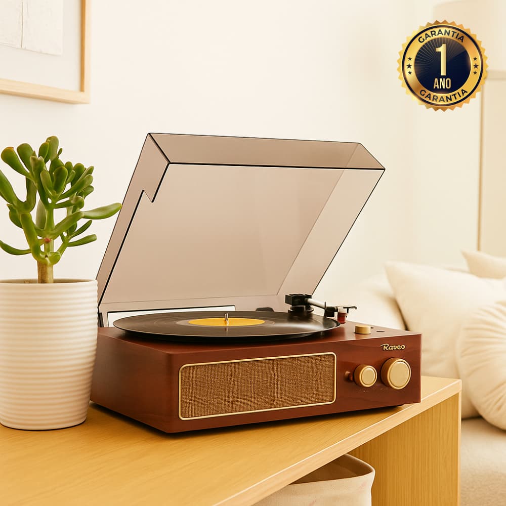 Vitrola Raveo Retro Toca Discos Bluetooth USB Envio Imediato