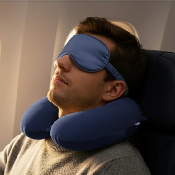 Almofada Travesseiro Descanso de Pescoço Viagem + Máscara de Dormir Tapa Olho Adulto  presente de aniversári