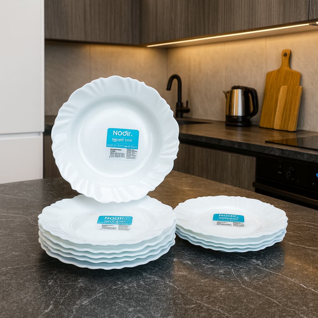 Prato Fundo Nadir Pétala – Kit com 2, 4, 6, 8 ou 10 Unidades – Vidro Opalino Branco