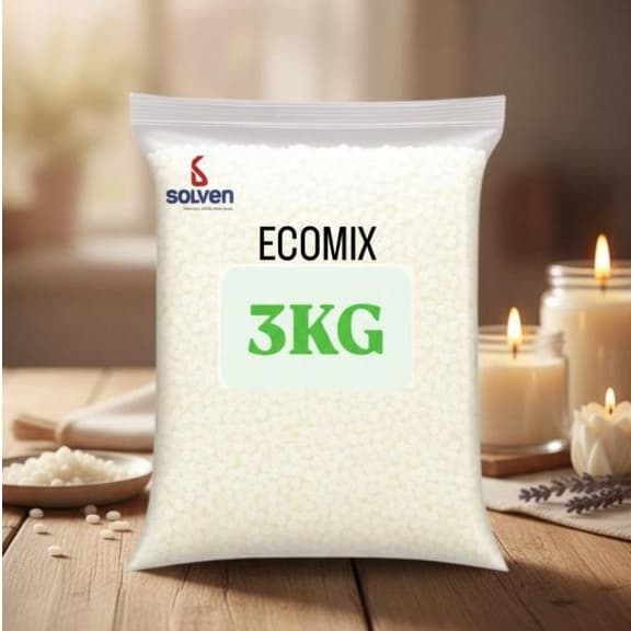 Cera Ecomix Solven perfeita para desmoldagem de velas aromáticas, decorativas e votativas.