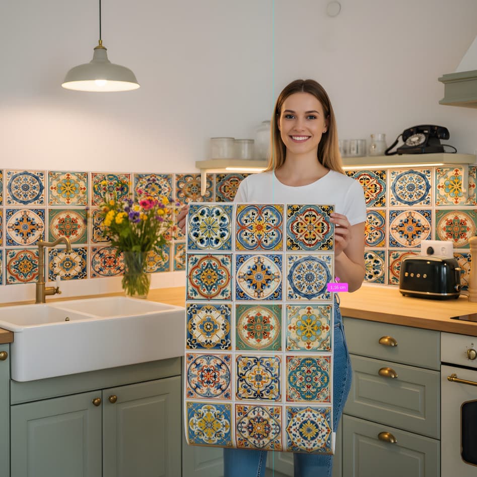 Papel de Parede Adesivo Autocolante  MEIA PAREDE para a cozinha 1.00x0.50