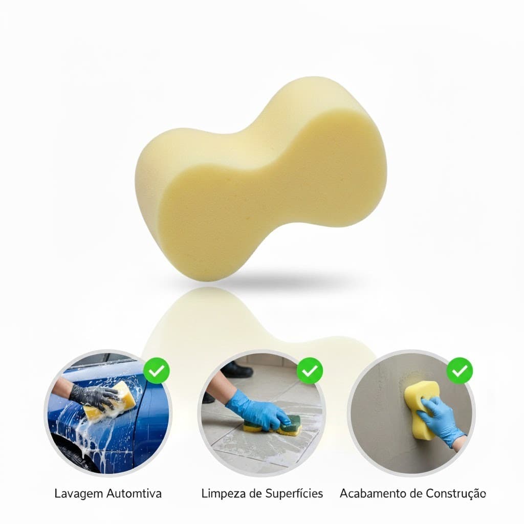 Kit Esponja de Espuma Multiuso – Limpeza de Carros, Pisos e Uso Doméstico