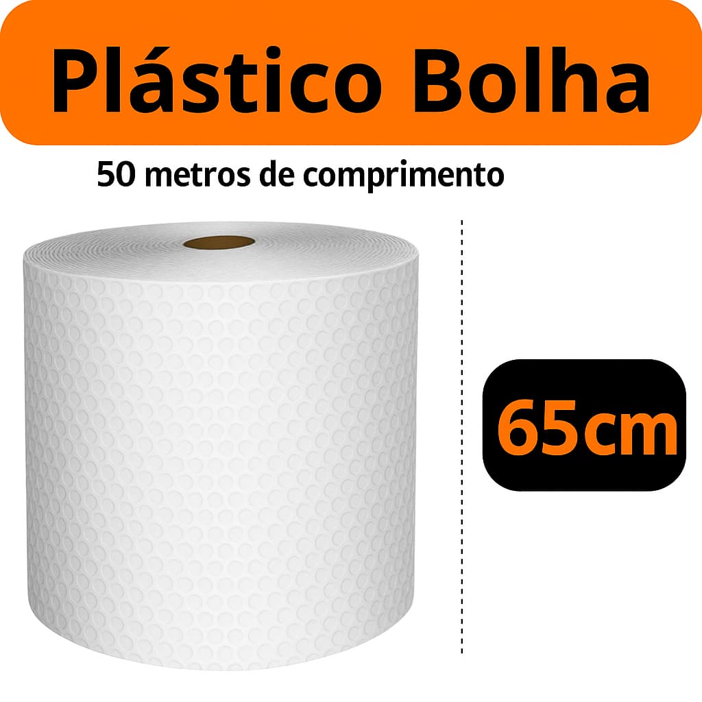 BOBINA PLASTICO BOLHA 65CM X50M E-COMMERCE QUALIDADE E PROTEÇÃO