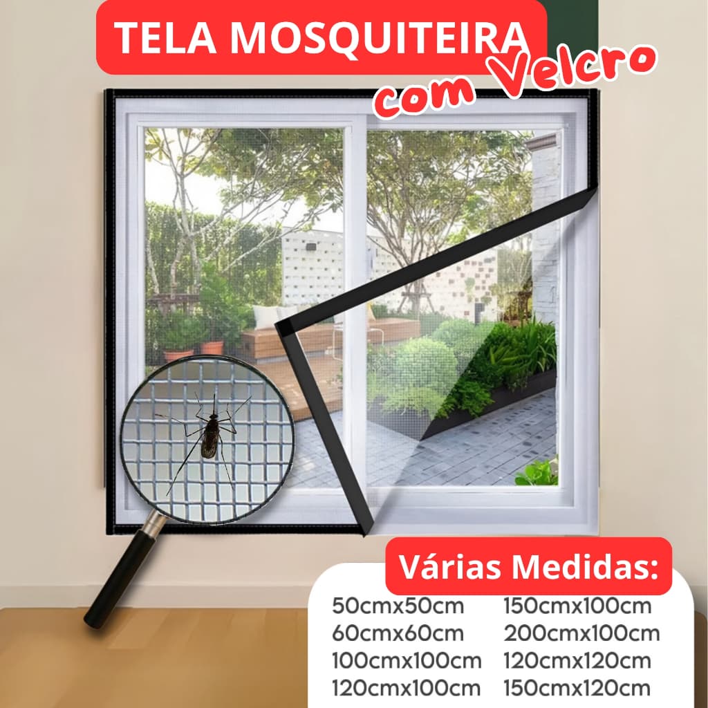 [Pedidos Personalizados] Tela Mosquiteira em Fibra de Vidro com Velcro Para Janelas