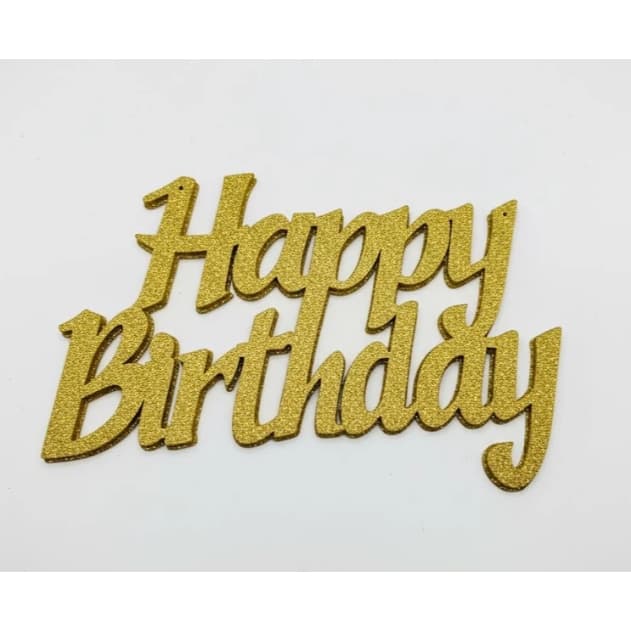 plaquinha decorativa festa aniversário happy birthday para painéis dourado e prata