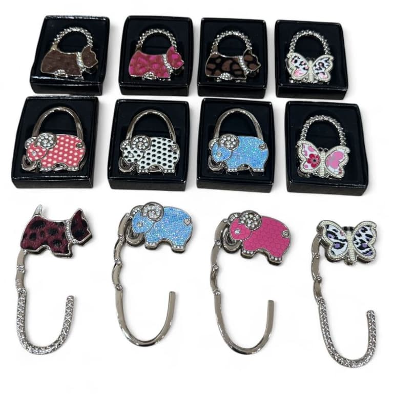 Porta Bolsa Em Metal Gancho Dobrável Portátil Organizador CADEADO