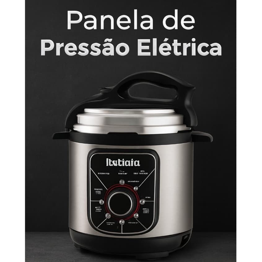Panela Elétrica Itatiaia Essencial 3L Cozinha com Timer Potencia 700W e Design Preto Inox
