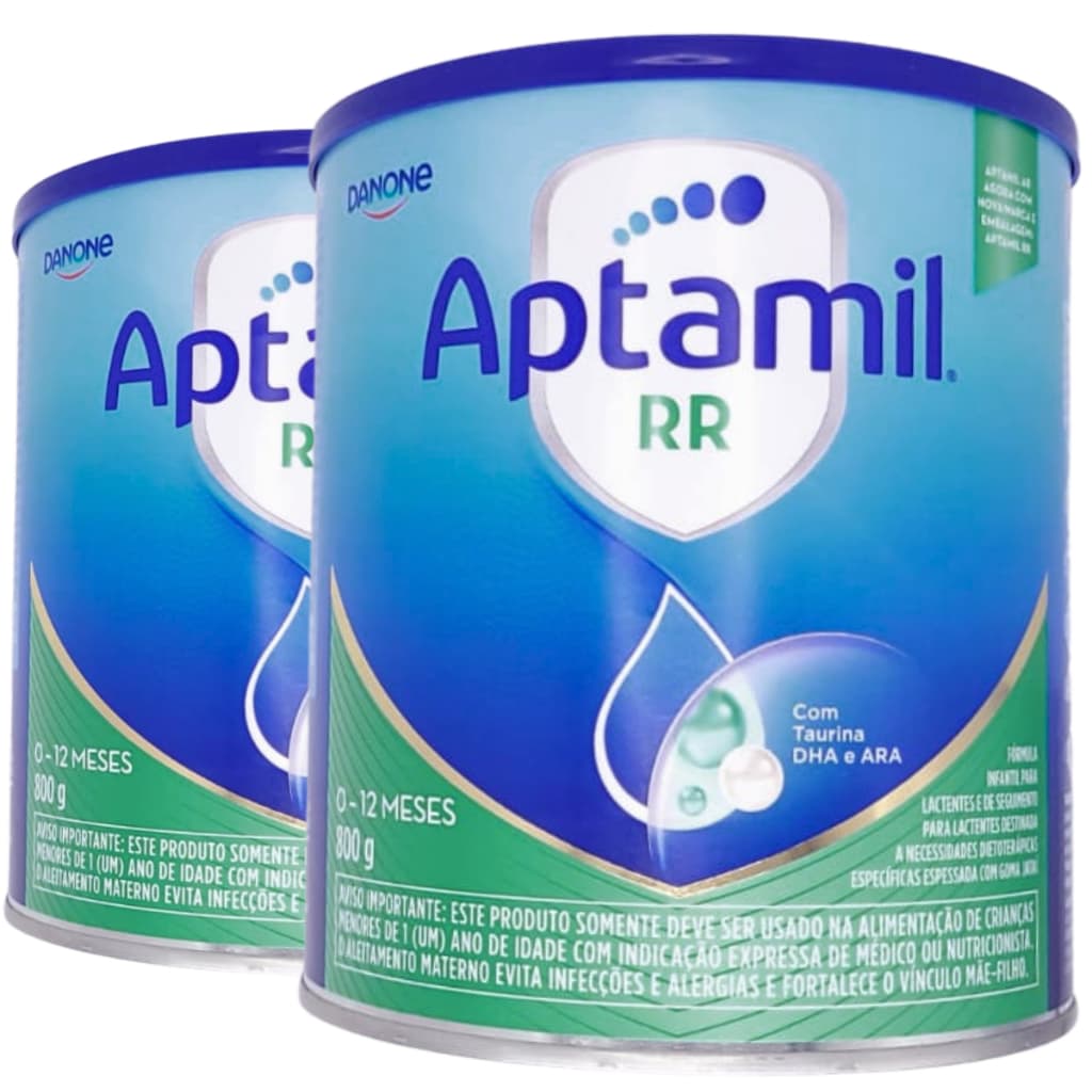 Fórmula Infantil Aptamil RR KIT 2 latas 800g 0-12 Meses Danone Leite em Pó para Bebê Fórmula Especializada até 1 ano