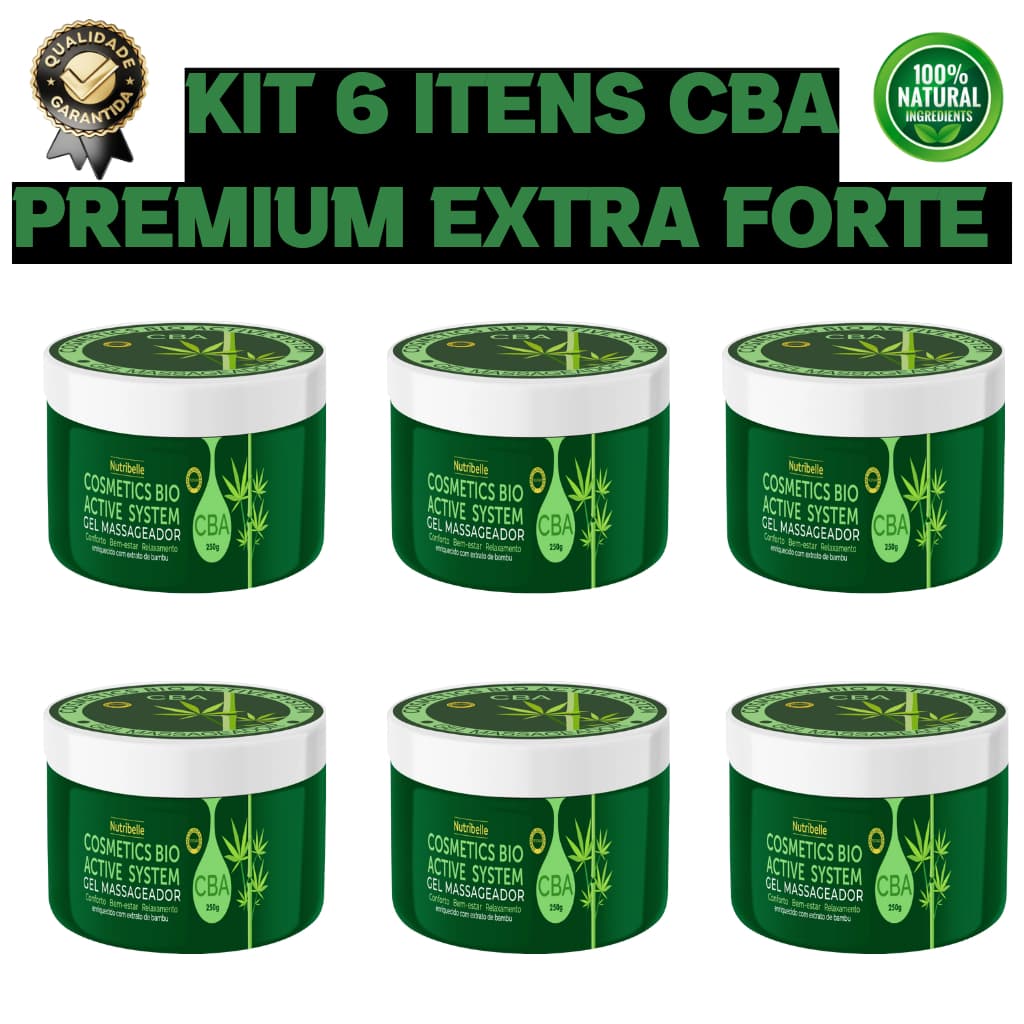 Kit com 6 Unid. Gel Massageador CBA Nutribelle 250g | Alívio Muscular e Relaxamento