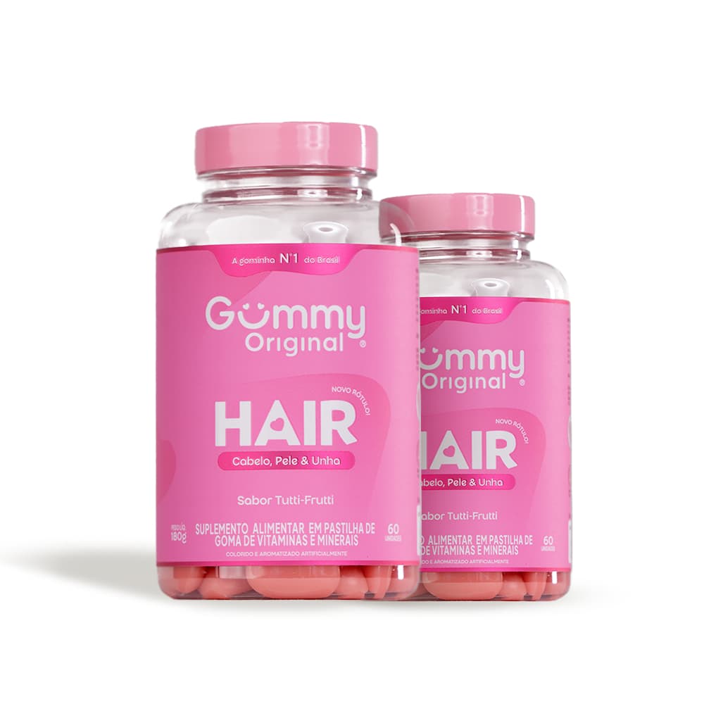 Kit 2 Gummy Hair Suplemento Vitamina Para Cabelo E Unhas Em Goma