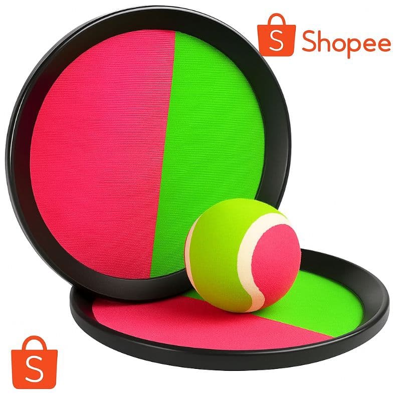 Brinquedo Bateu Colou - Jogo Raquete Bate e Gruda - Jogo Retro