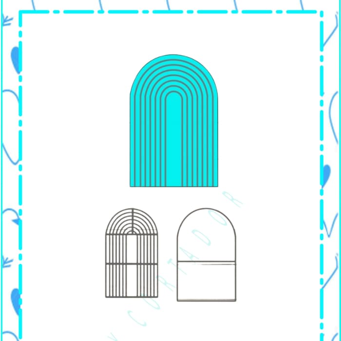cortador marcador moldura Arco-íris 8x5