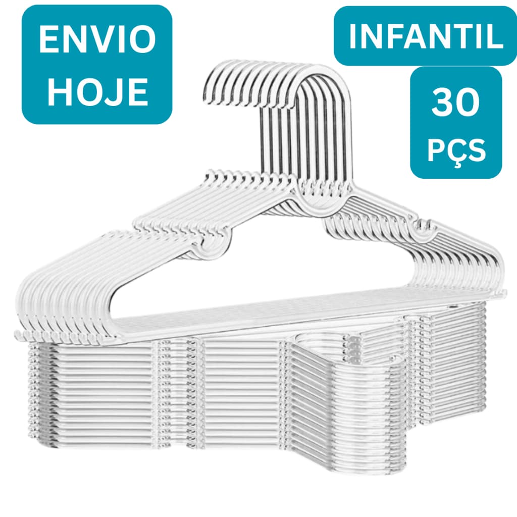 Infantil Cabide Acrílico Kit Cabides Transparente Reforçado Organizar Roupas Acrílico Arara Bebe Rn