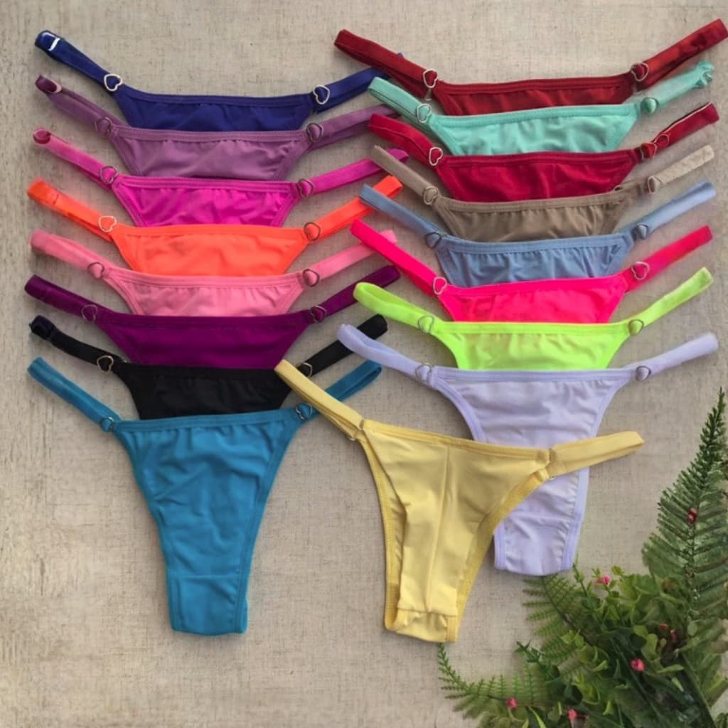 Kit 10 Calcinhas Confortável Regulagem Fio Duplo Fio Dental Tanga Cores Regulável Promoção