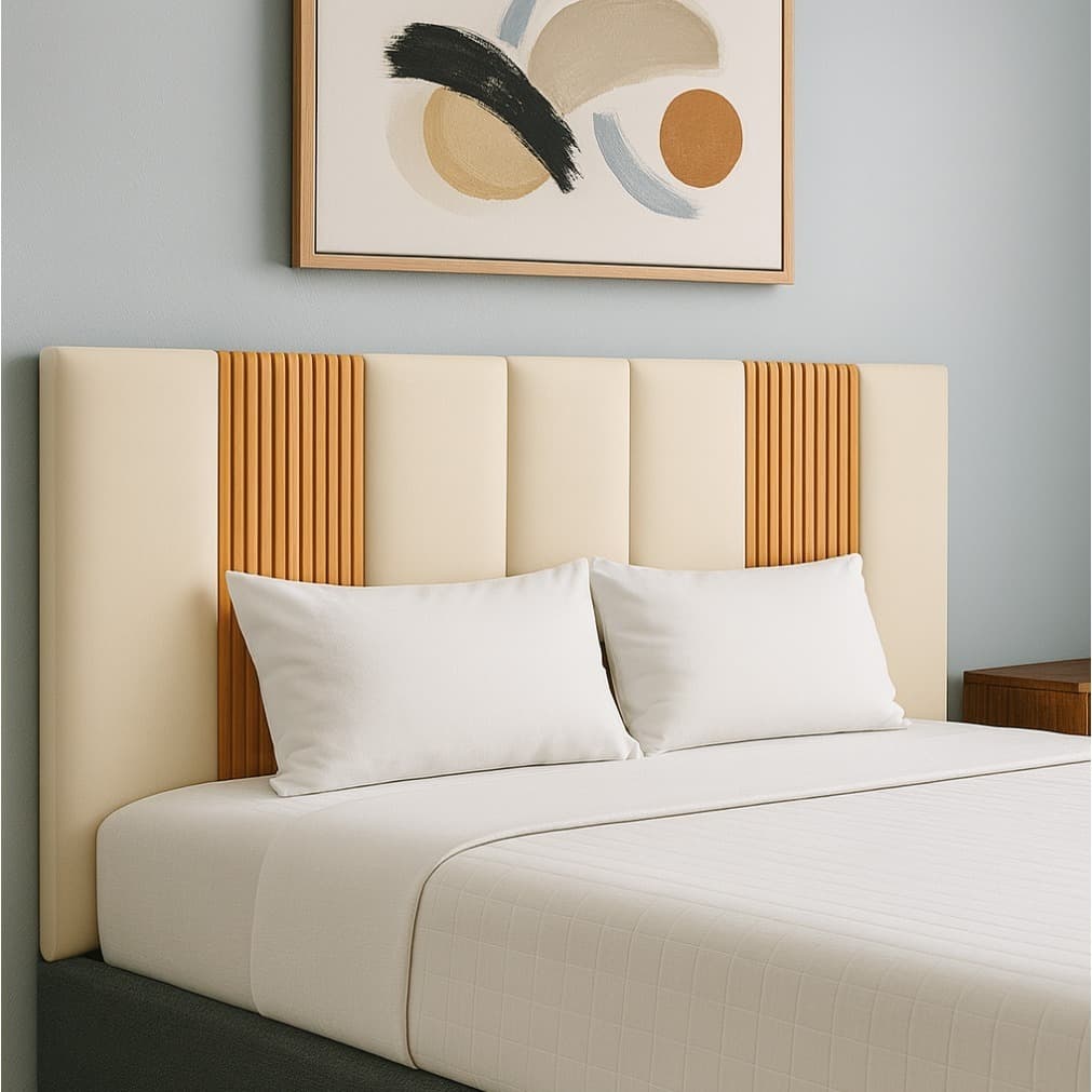 Kit Cabeceira Cama Estofada modular 45x20 + Ripado Cama box Completo.