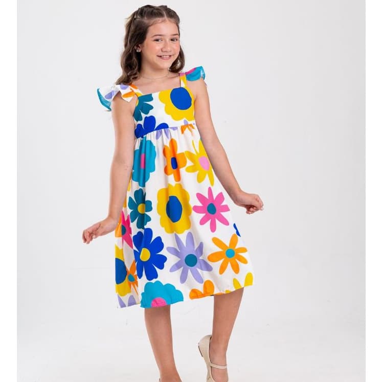 Vestido Infantil Menina 4 a 12 Anos Estampas Exclusivas – Moda Infantil Confortável e Estilosa -Passeio, Festas e Dia