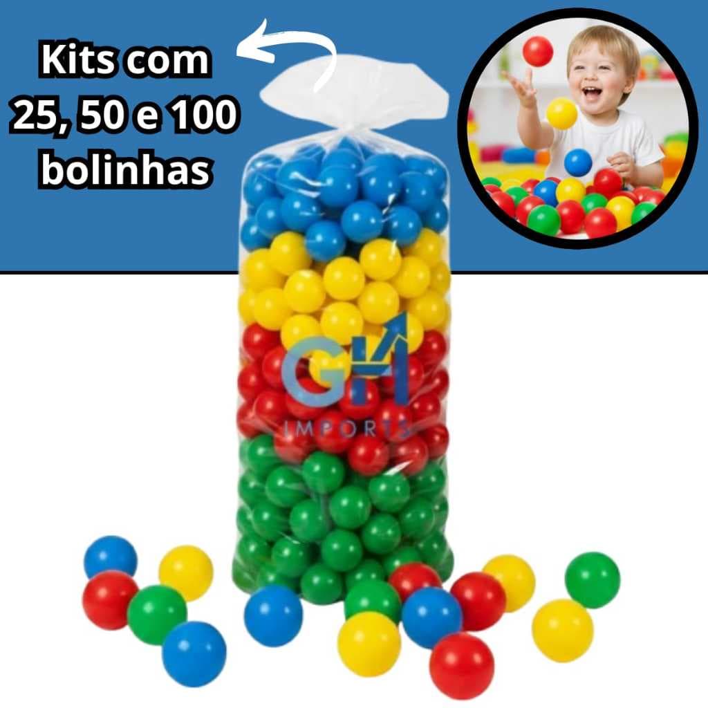 Bolinhas para Piscina Até 100 Unidades Coloridas 76mm Qualidade Premium Não Amassa A Pronta Entrega!