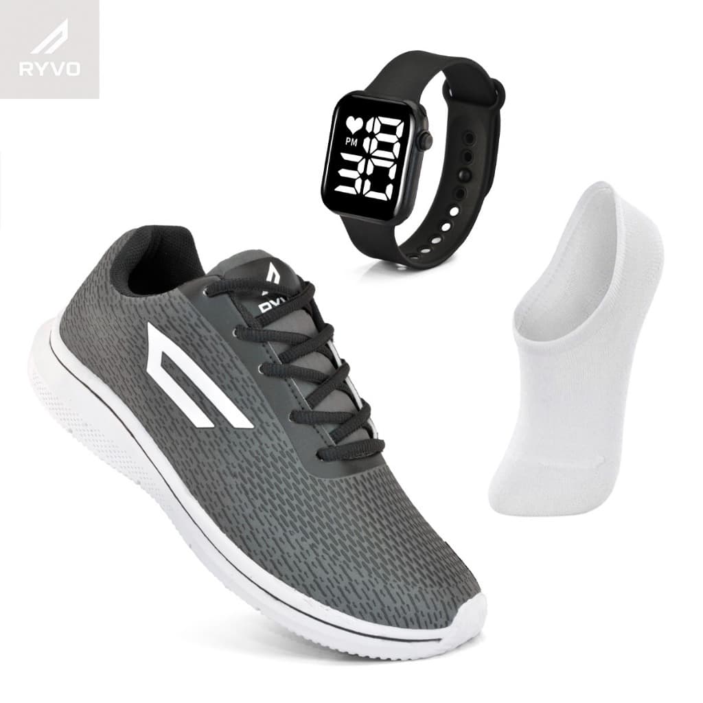 Kit Tenis Esportivo ORIGINAL + Meia + Relogio Digital! Academia Corrida Escolar Cross Fit