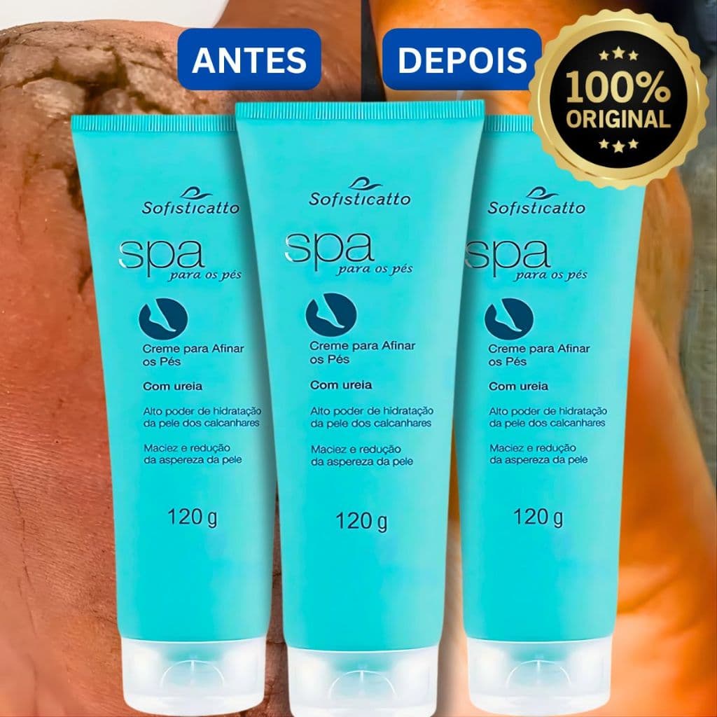 Spa dos Pés Sofisticatto Ureia 10% Creme Para Pe Rachados Ressecados Calcanhar Seco Afina Sebo