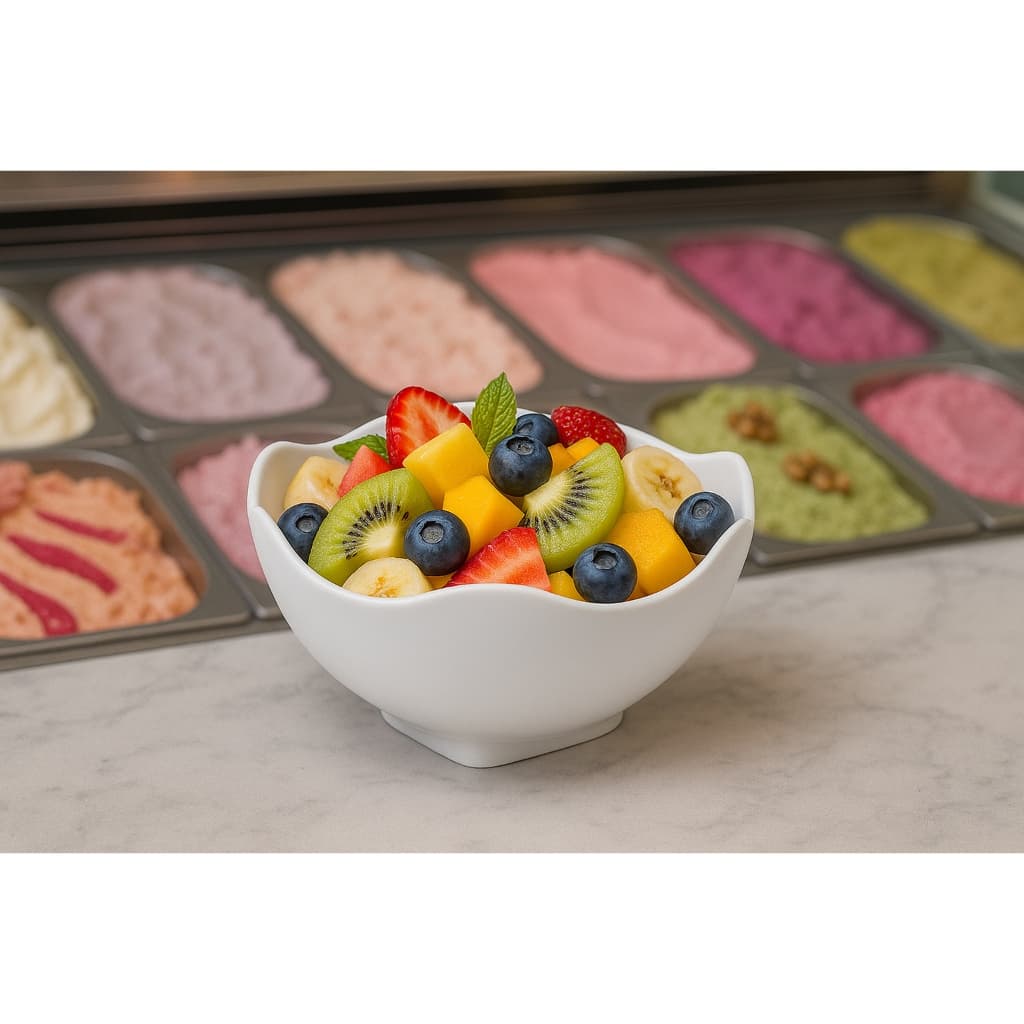 Conjunto 10 tigelas cumbuca ondulada plástico 300ML BRANCO