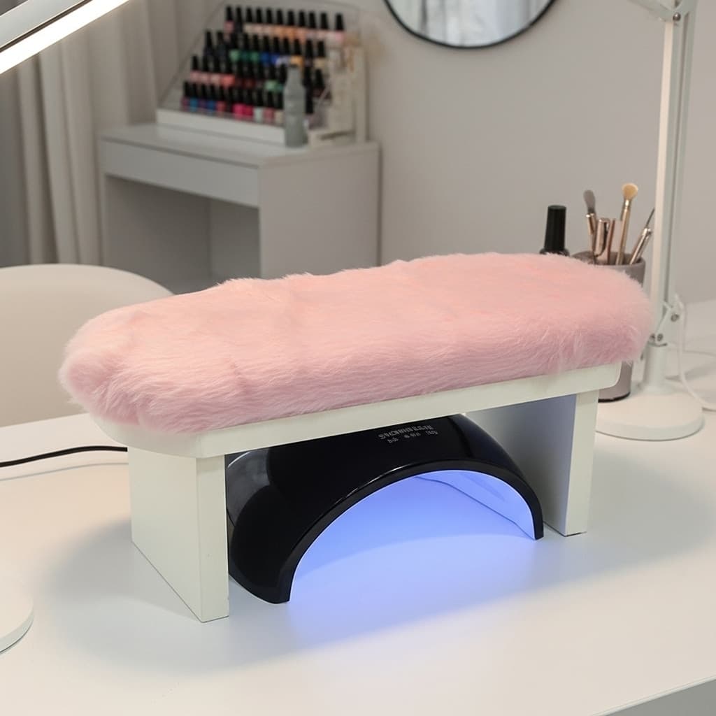 Apoio de Mão para Manicure + Espaço para Cabine LED UV | Conforto, Organização e Estilo no Seu Salão