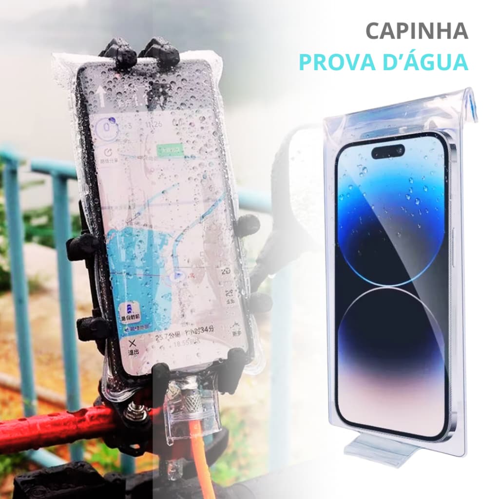 Capa de Celular à Prova d’Água Motocicleta e Bicicleta Entrada USB de Carregamento 6.9" Polegadas