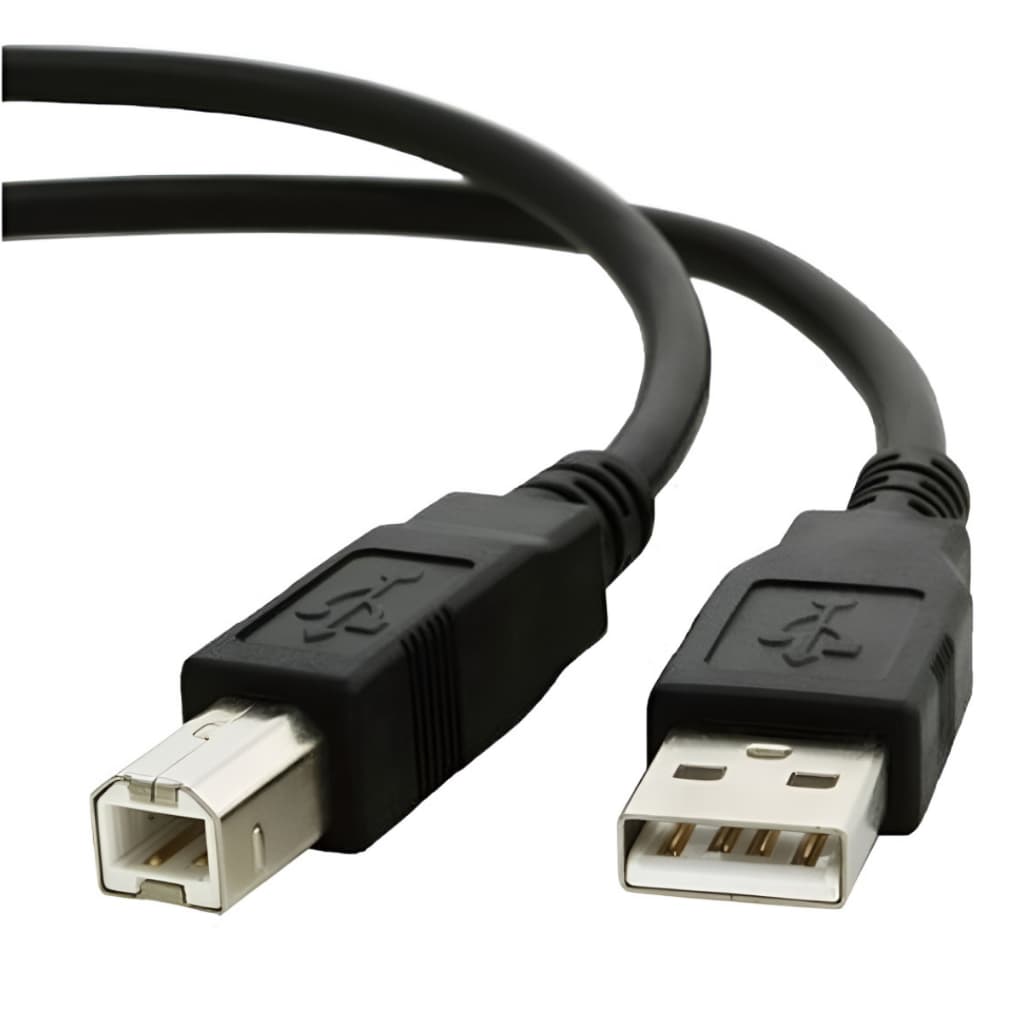 Cabo Usb 2.0 Impressora Multifuncional 1,5m Compatível  Hp Laserjet M1132 Canon Epson Brother Preto