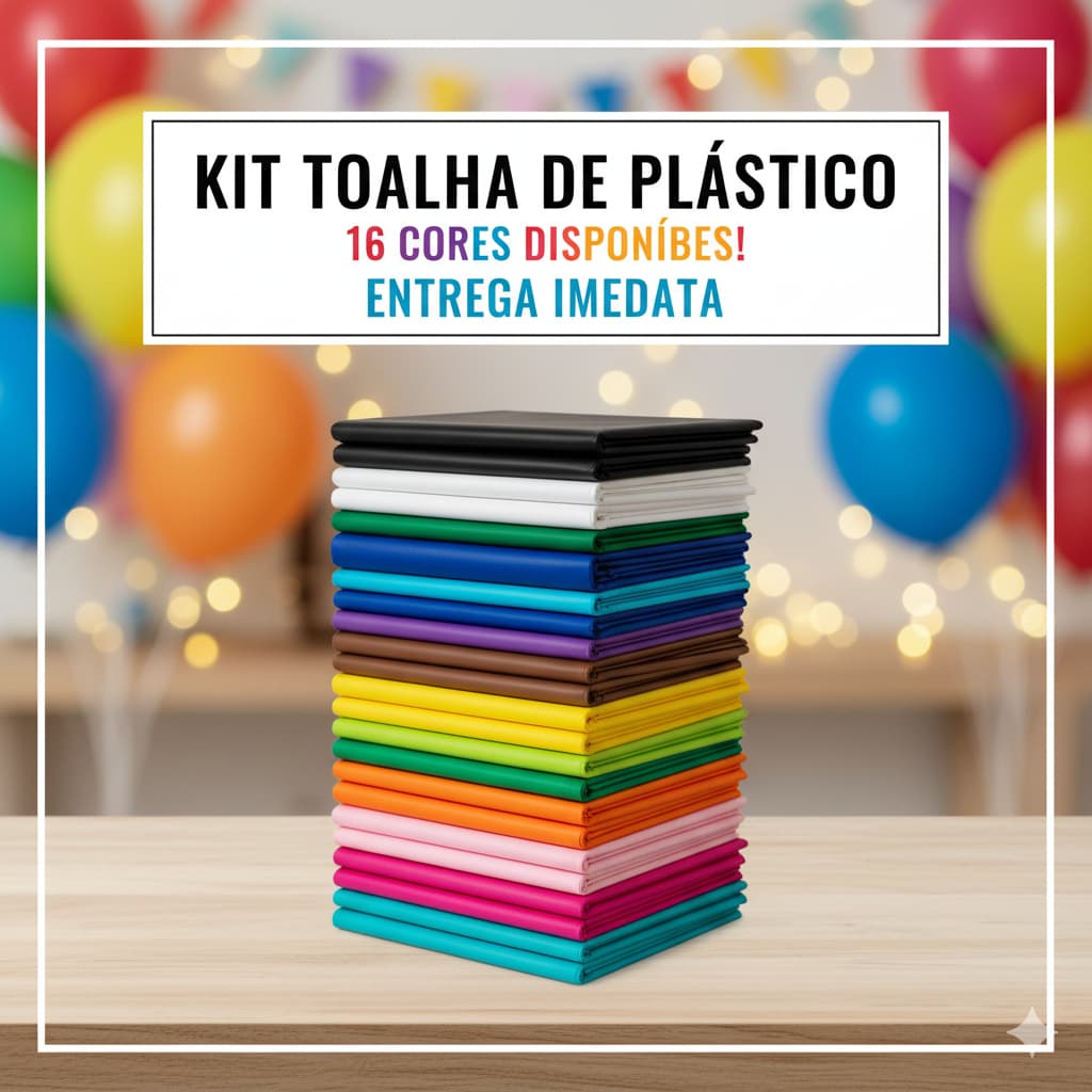 Kit 10/20/30/40 Toalhas de Mesa Plástico 70x70 cm Descartável para Festas, chá  Eventos e Casamentos