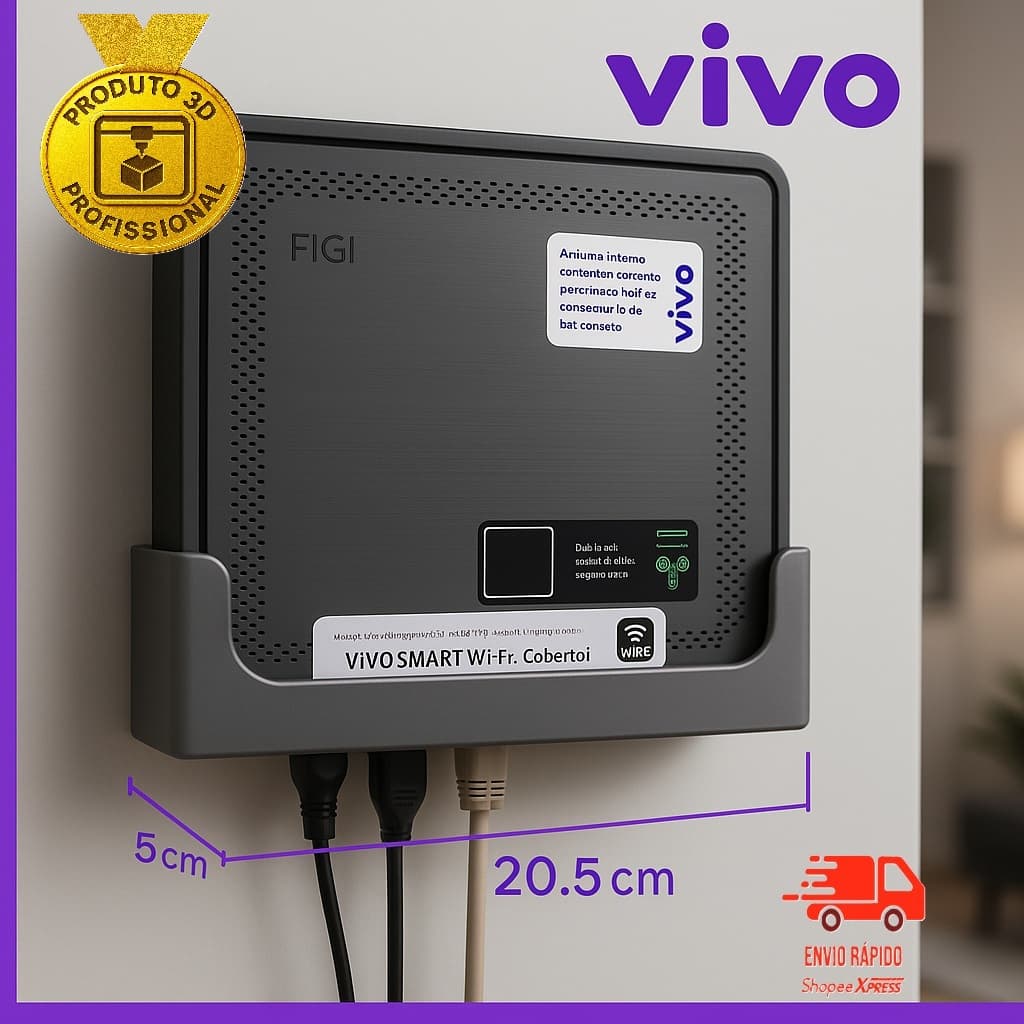 Suporte parede Modem Vivo Fibra / Roteador Vivo Fibra