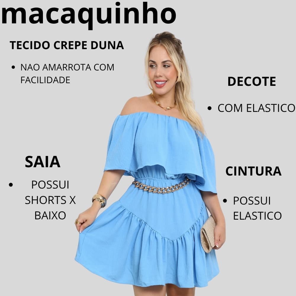 Macaquinho Feminino Pra Mulher Elegante Macacao Com Shorts Vestido Feminino Soltinho Ciganinha