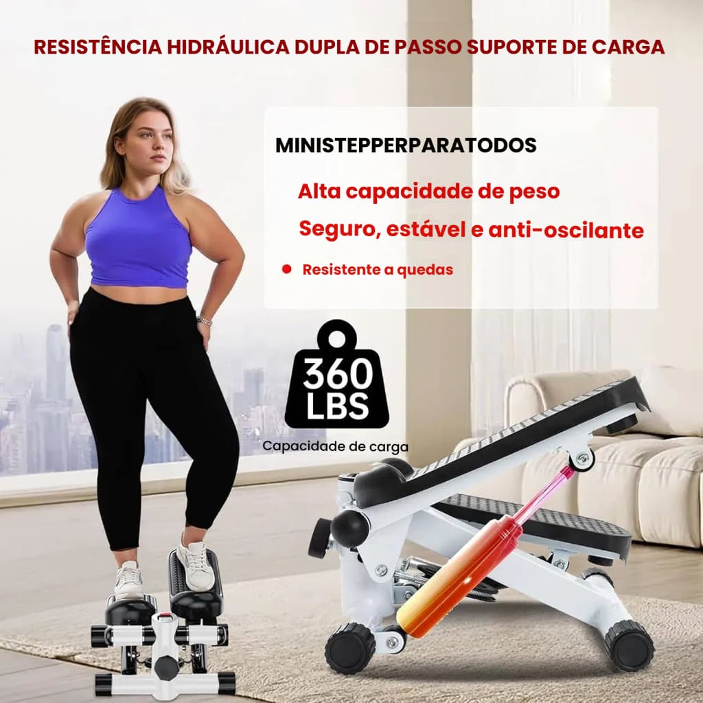 Esteira de Passo Mini, Stepper Cardio para Emagrecer e Definir Pernas e Glúteos - Para Casa