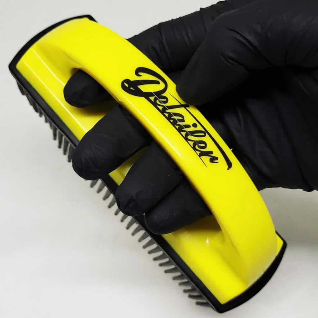 Escova Tira Pelo Cachorro Gato Cerdas De Silicone Amarela Detailer