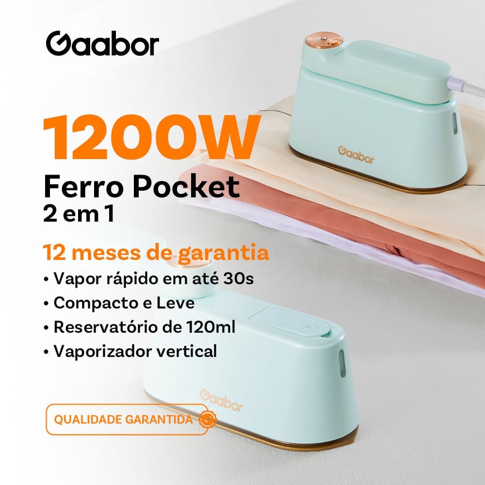Gaabor ferro vaporizador portátil vapor top clean Aquecimento rápido  Tamanho pequeno fácil de guardar HM-M01A -1