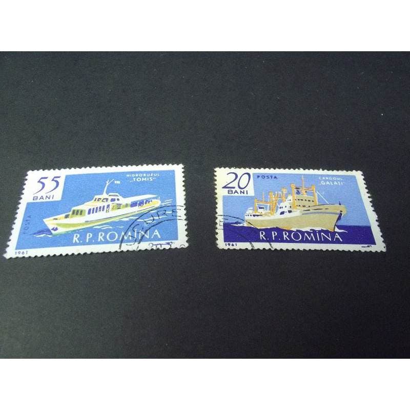 106 série de selos temática navios romênia